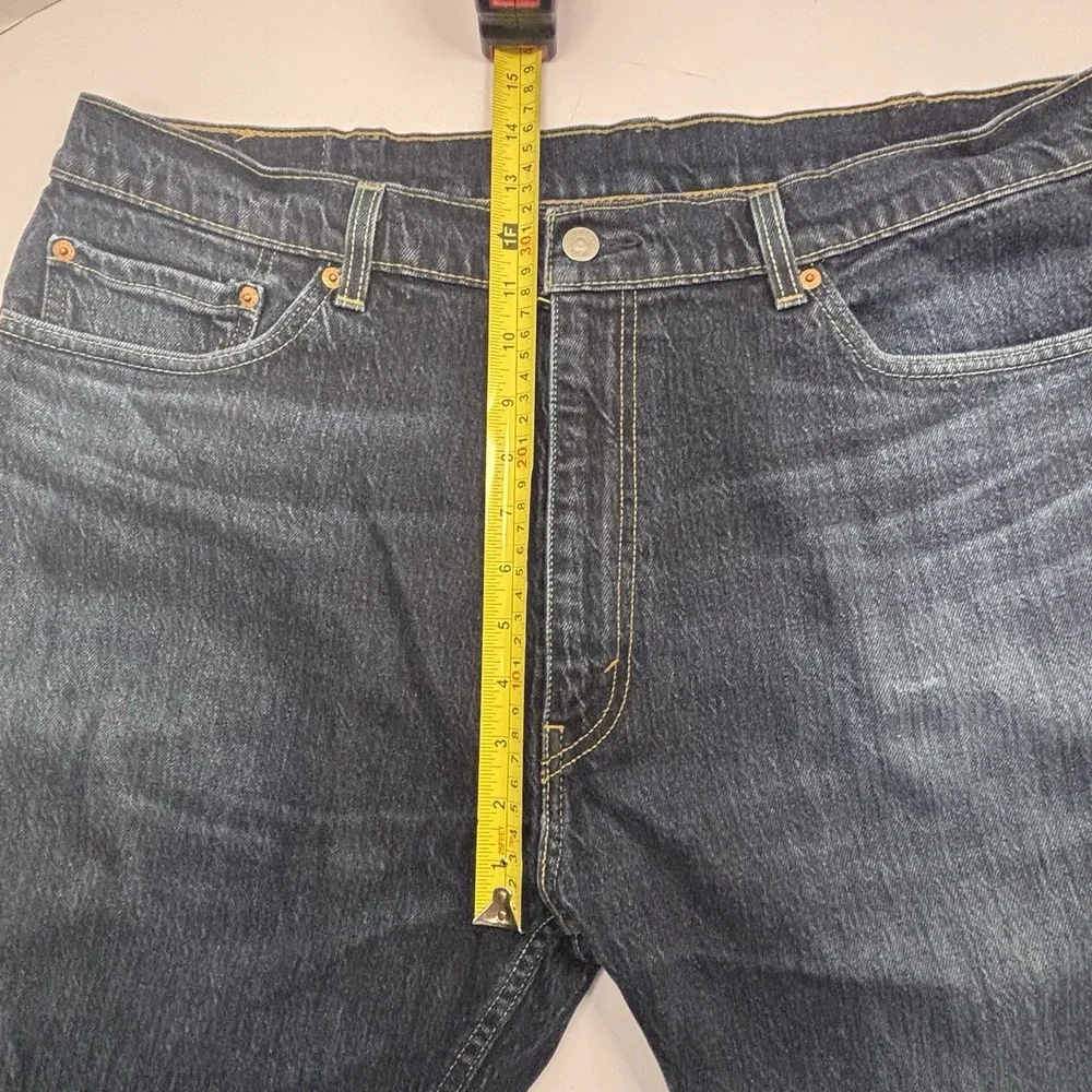 Levi's 505 Regular Fit Jeans 40x32‎ Straight Leg Zip Fly Classic Denim Dark Blue